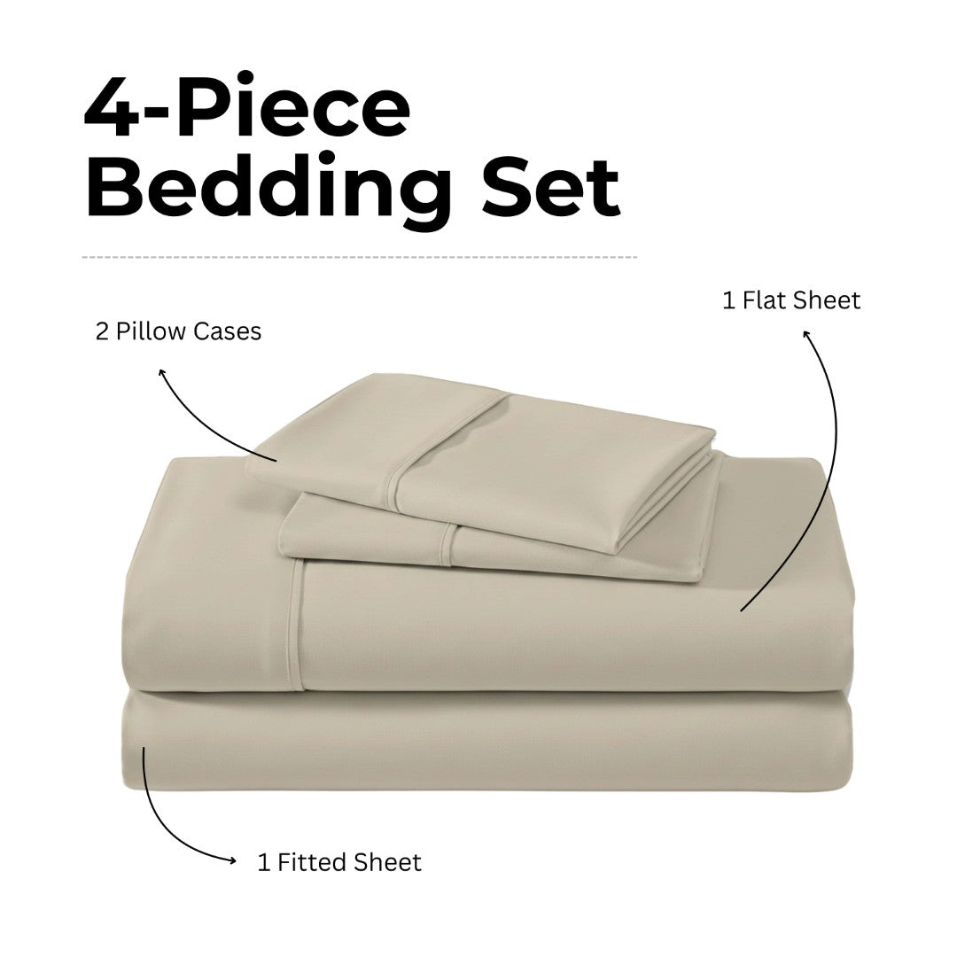 100% Microfiber Sheets – Cream Beige