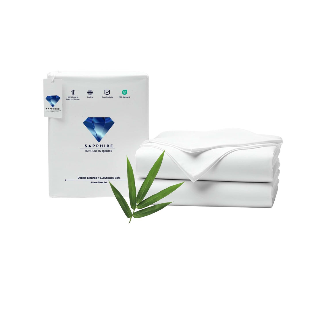 100% Organic Bamboo Sheet Set – White