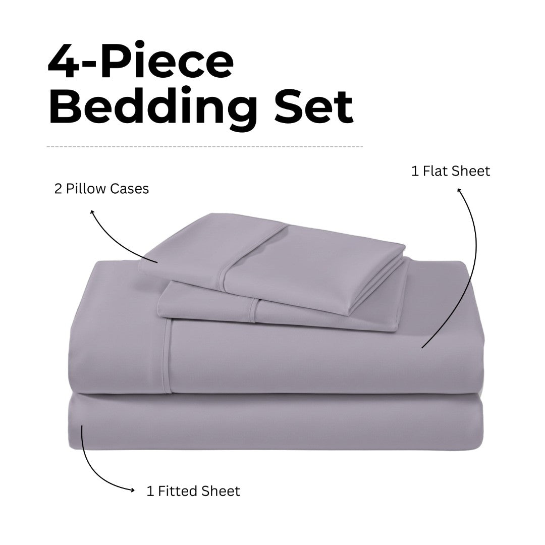 100% Microfiber Sheets – Light Gray