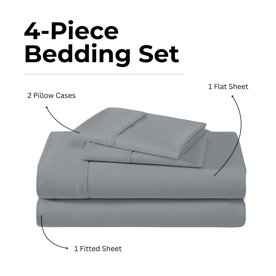 100% Microfiber Sheets – Cool Gray