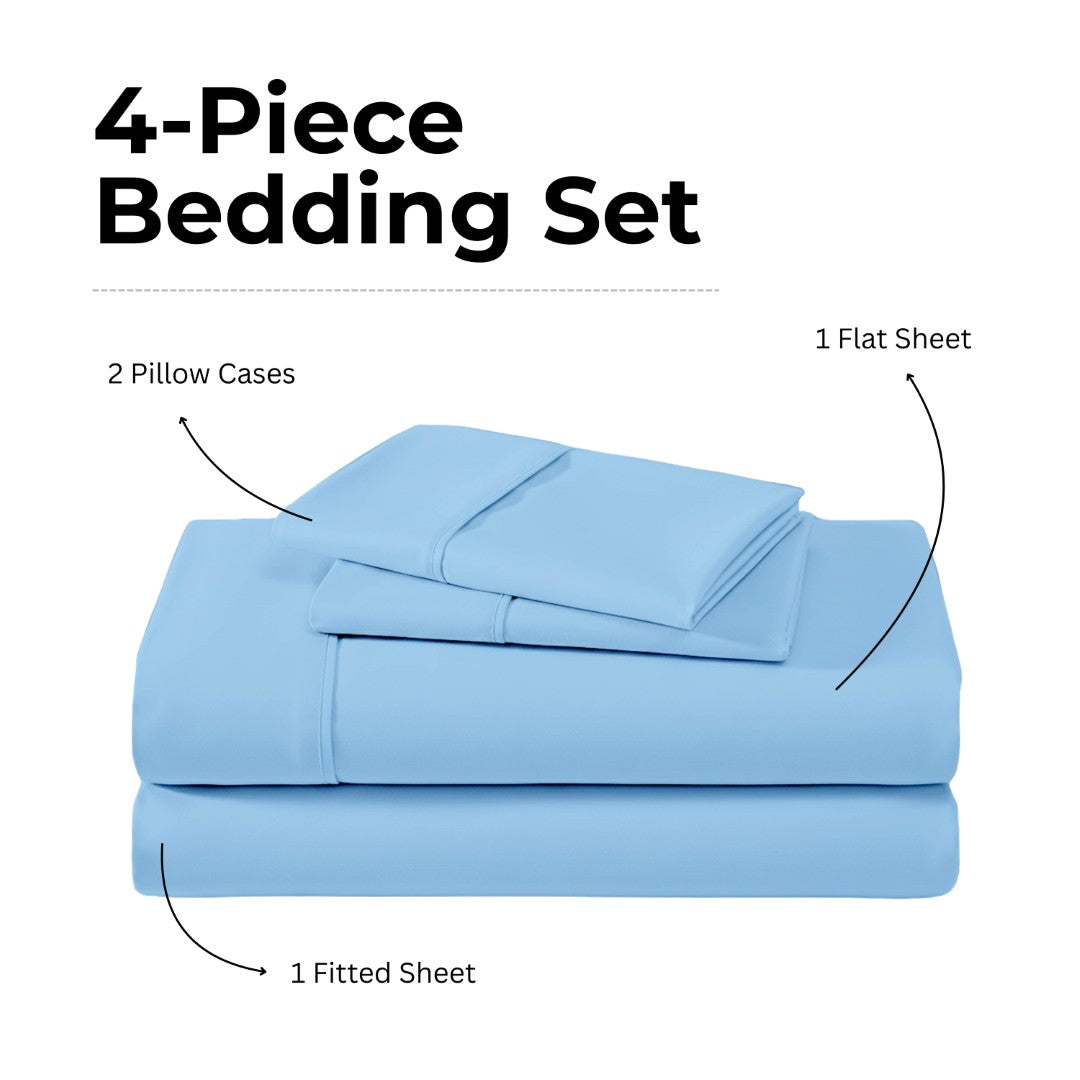 100% Microfiber Sheets – Baby Blue