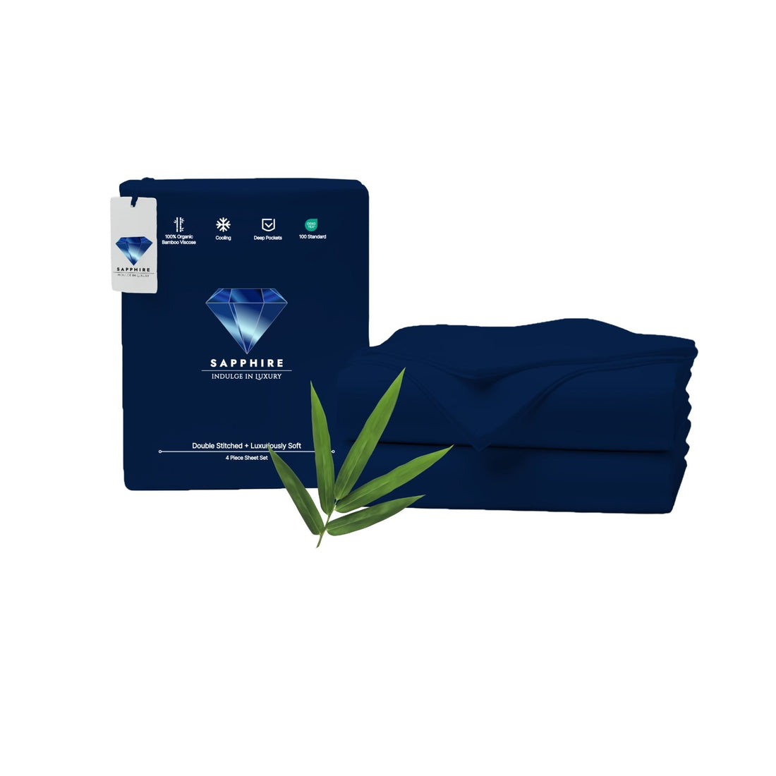 100% Organic Bamboo Sheet Set – Navy Blue