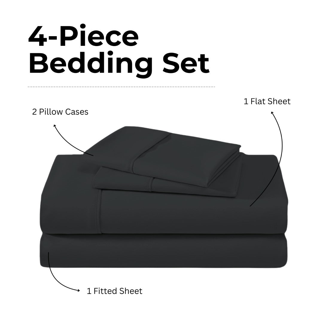100% Microfiber Sheets – Charcoal Black