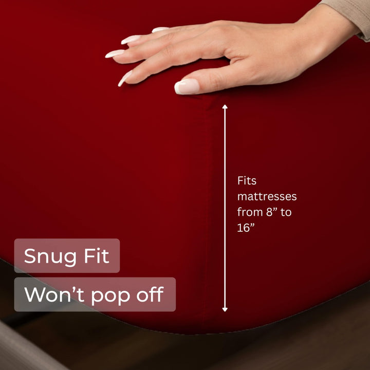 100% Microfiber Sheets – Burgundy Red