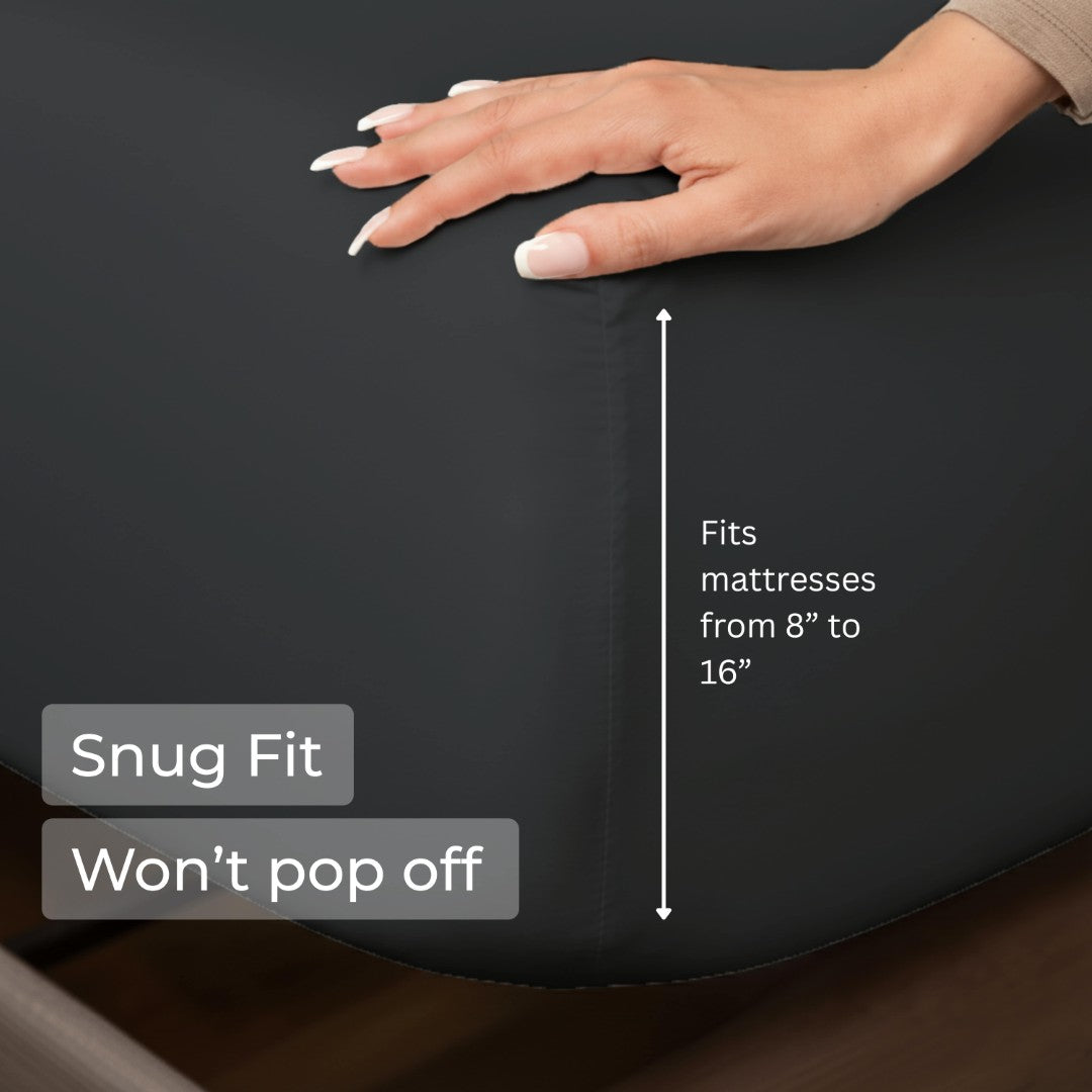 100% Microfiber Sheets – Charcoal Black