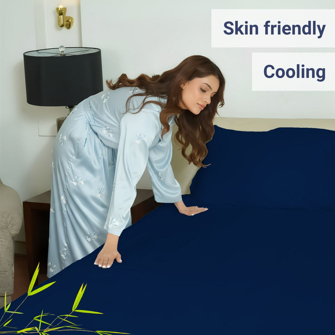 100% Organic Bamboo Sheet Set – Navy Blue