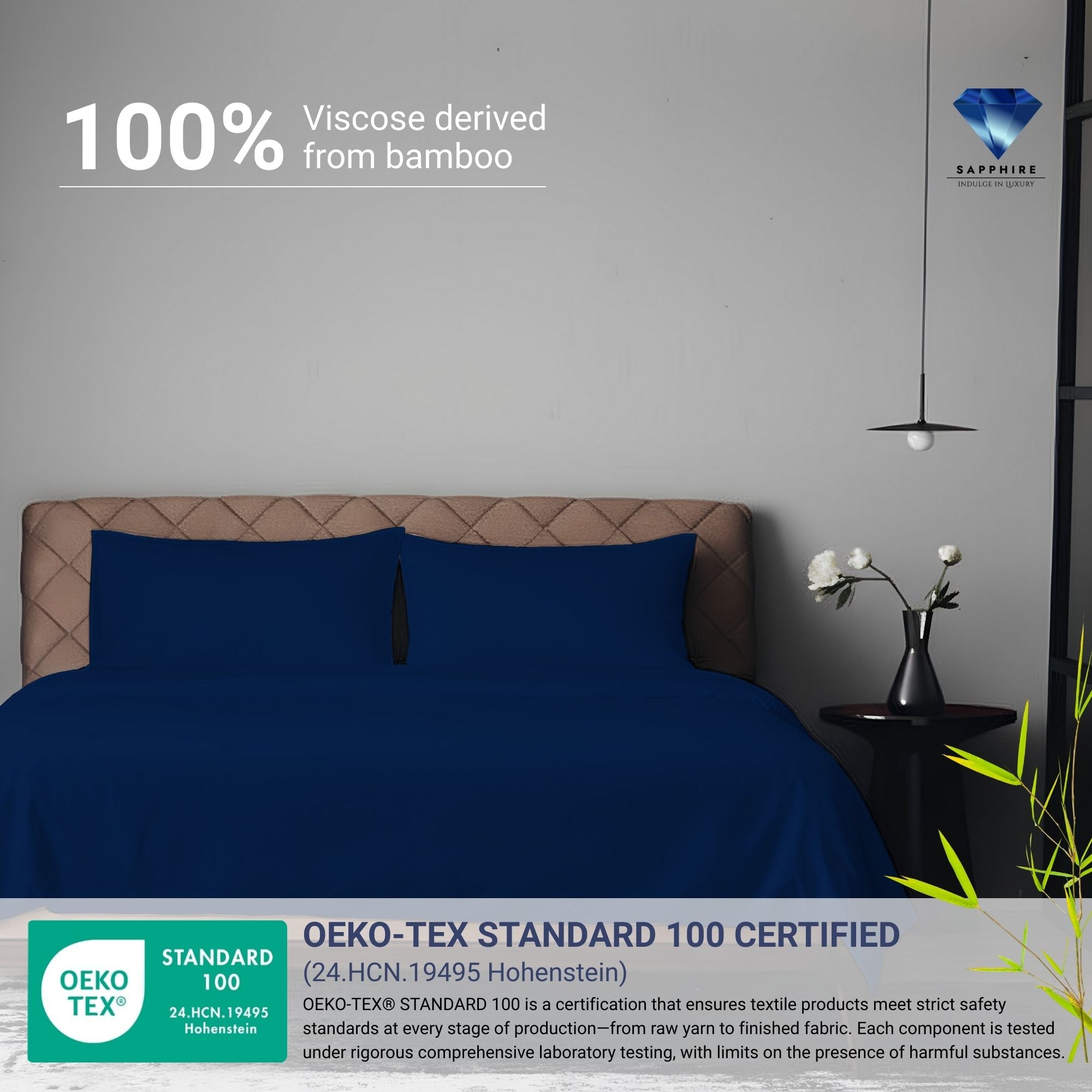 100% Organic Bamboo Sheet Set – Navy Blue