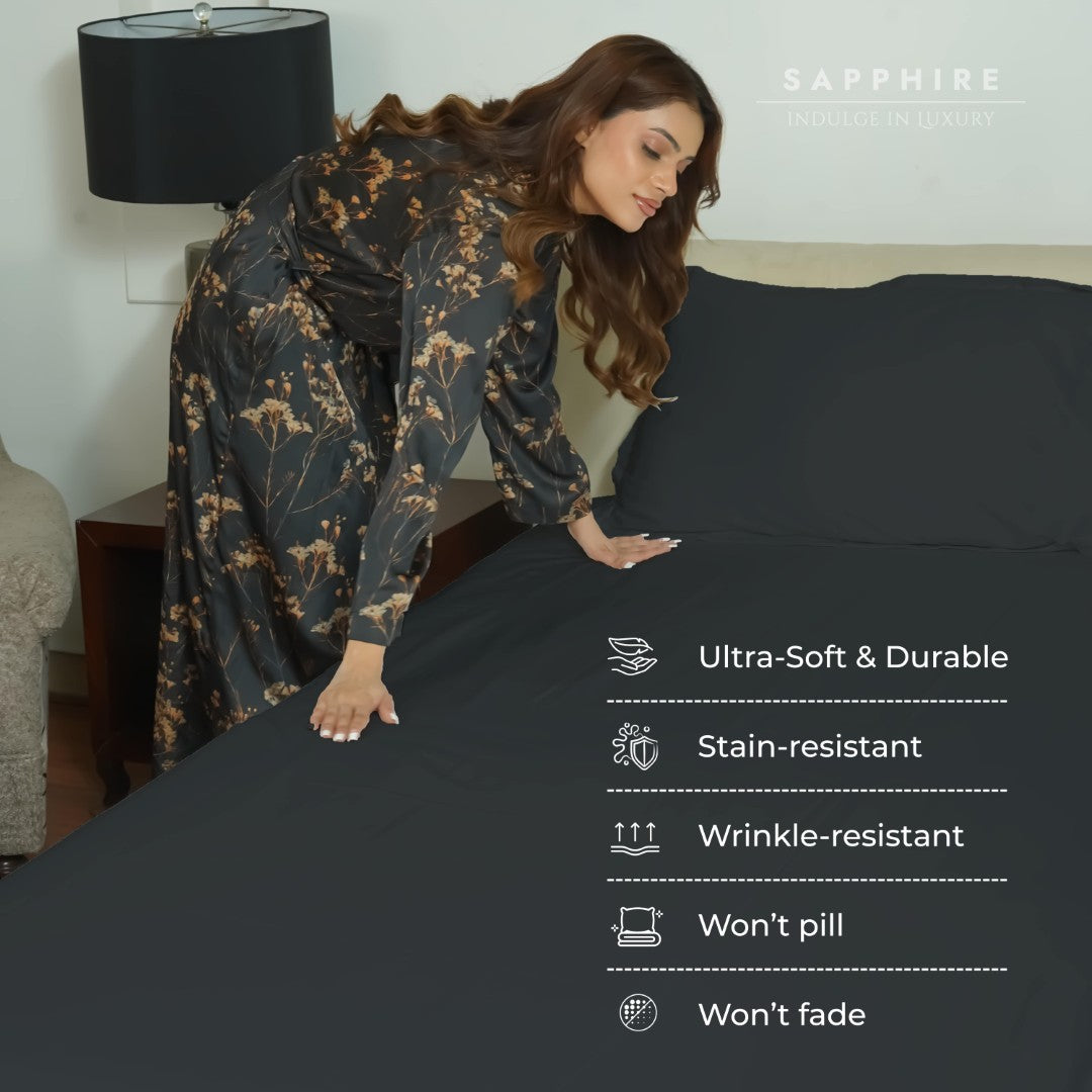 100% Microfiber Sheets – Charcoal Black