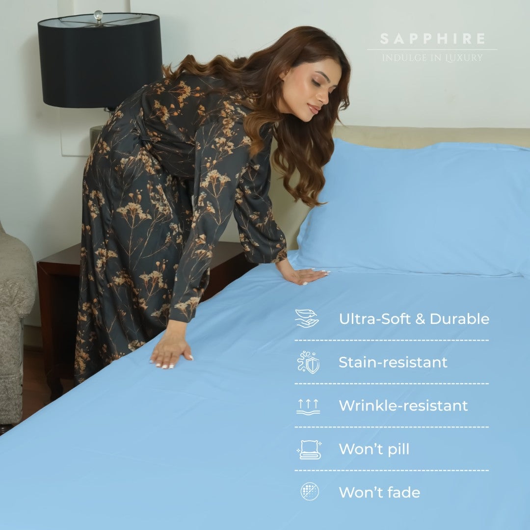 100% Microfiber Sheets – Baby Blue