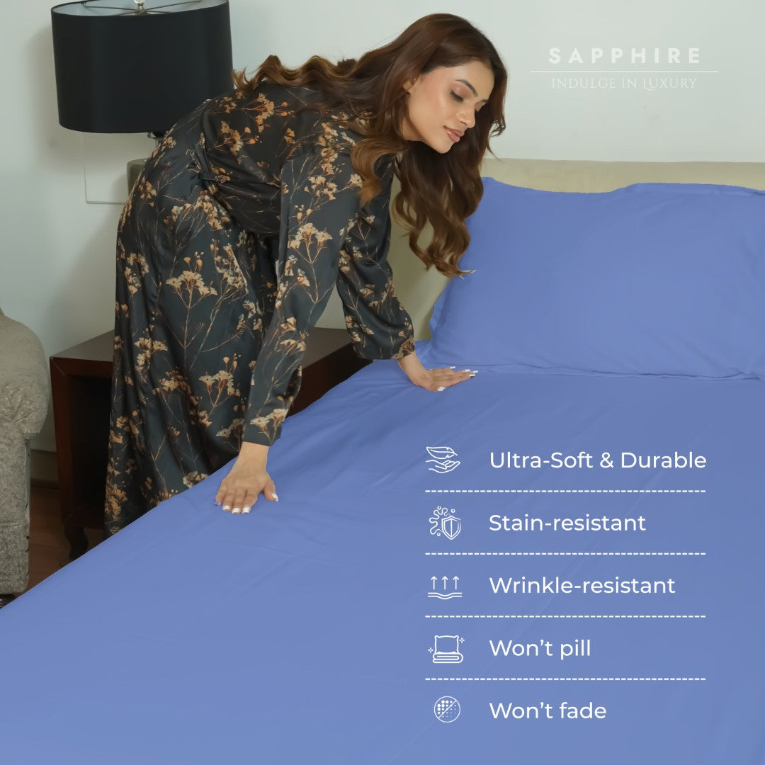 100% Microfiber Sheets – Sky Blue
